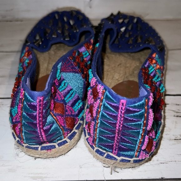 Sam Edelman Blue Linsley Beaded Studded Espadrille 6.5 - Picture 5 of 7
